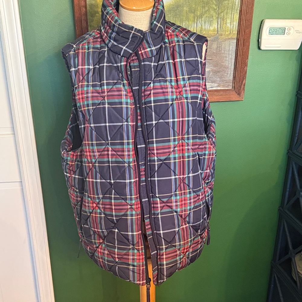 Vera Bradley Plaid Quilted Vest - Multicolor